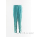 Aqua solid trousers with straight legs